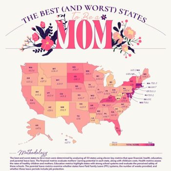 Map Shows the Best and Worst States for Mothers
