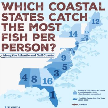 Graph Shows Amount and Type of Fish Caught Per Person in Coastal States